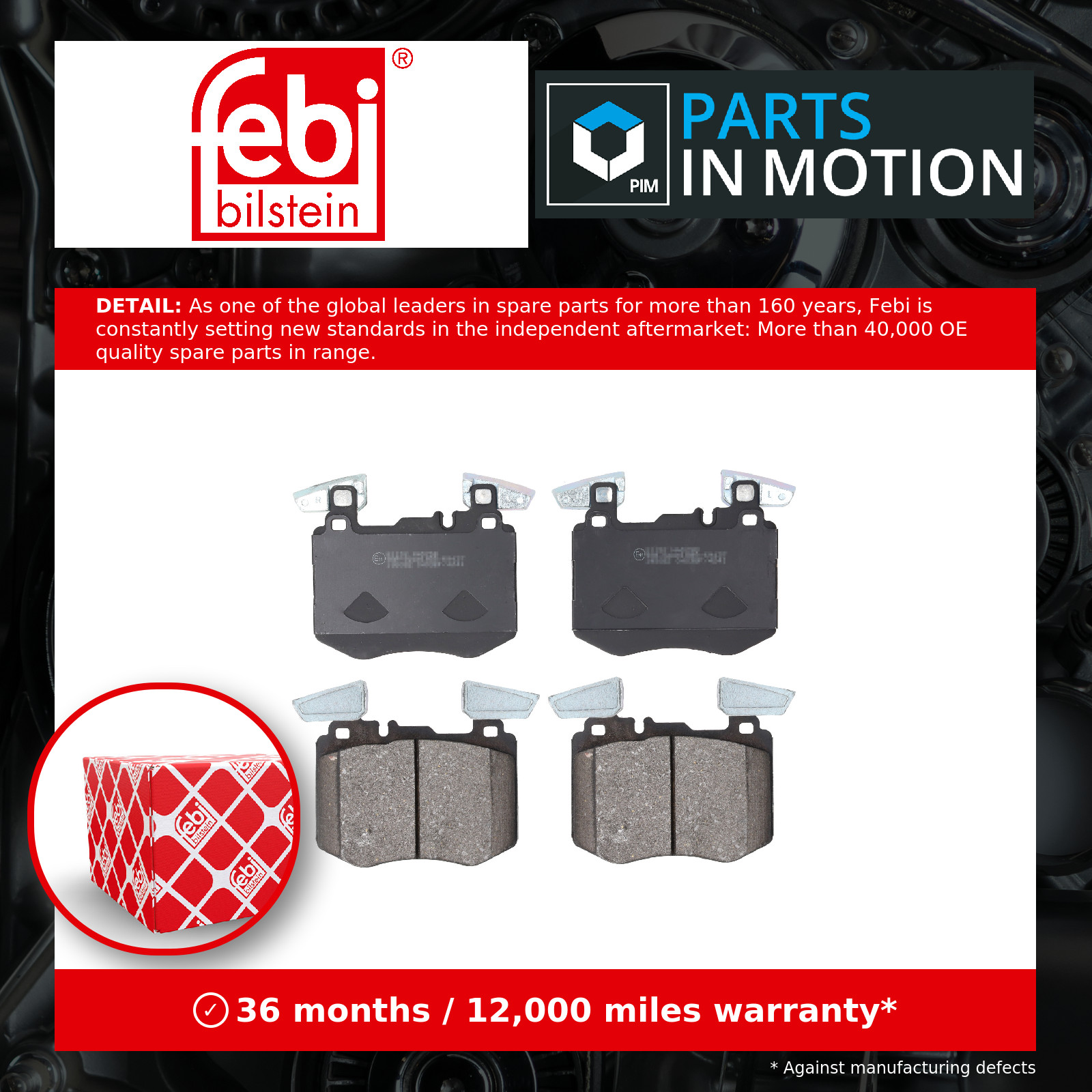 Brake Pads Set Front 195082 Febi A0004206502 A000420650265 A0004208100 Quality