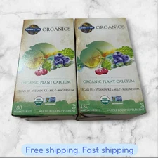FOR 2 Garden of Life Mykind Organic Plant Calcium Vegan Tablets 180ct EXP2026+
