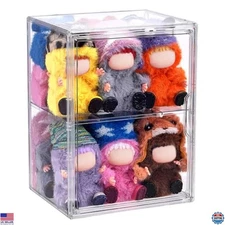 Large Acrylic Display Case with Magnetic Door, Stackable for Action Figures &