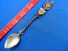 Very Rare Rome Italy Micro Mosaic St Peters 800/1000 Souvenir Spoon Antique Gilt