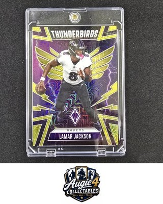 2025 Panini Phoenix - Thunderbirds Lamar Jackson #4 Yellow Mojo /49