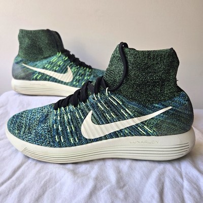 Nike Lunar Epic Flyknit Photo Blue Poison Green 818676-003 Men's Size 9.5