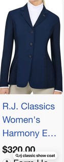 R.J. Classics Women's Harmony English Show Coat Navy Blue Size 2R