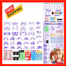 Face Paint Stencils Kit Includes 33 Reusable Facial Painting Templates 6 Sheets