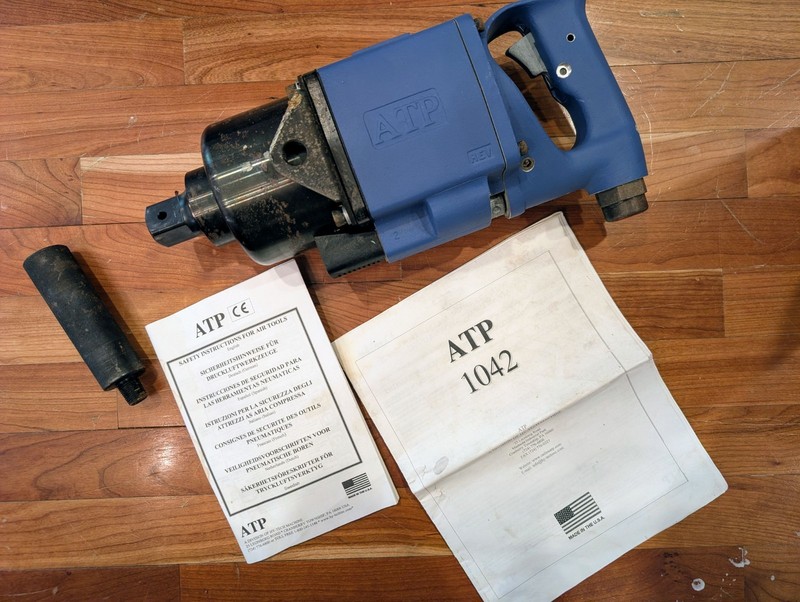 ATP 1042 EI-TH Pneumatic Impact Wrench, 90 PSIG, Blue, Made in USA