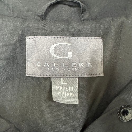 Gallery New York Black Raincoat Womens Size L Lightweight Hooded Jacket New - Picture 4 of 12