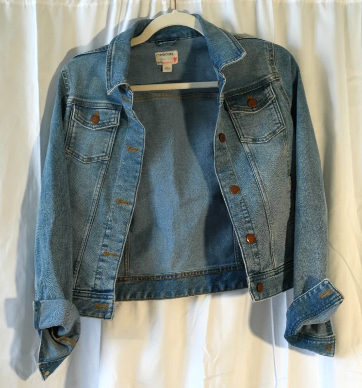 Veste En Jean Blanc Crewcuts Pour Fille – Taille 10, Coton Stretch, Preppy