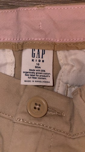 Gap Girls Khaki Straight Leg Pants Size 10 Slim Inseam 25 New W/ Tags - Picture 7 of 7