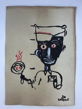 Jean-Michel Basquiat COA Art Painting Original Drawing Vintage