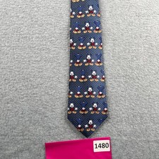 Mickey Mouse Neck Tie Blue Character Print Silk Mickey Umlinited
