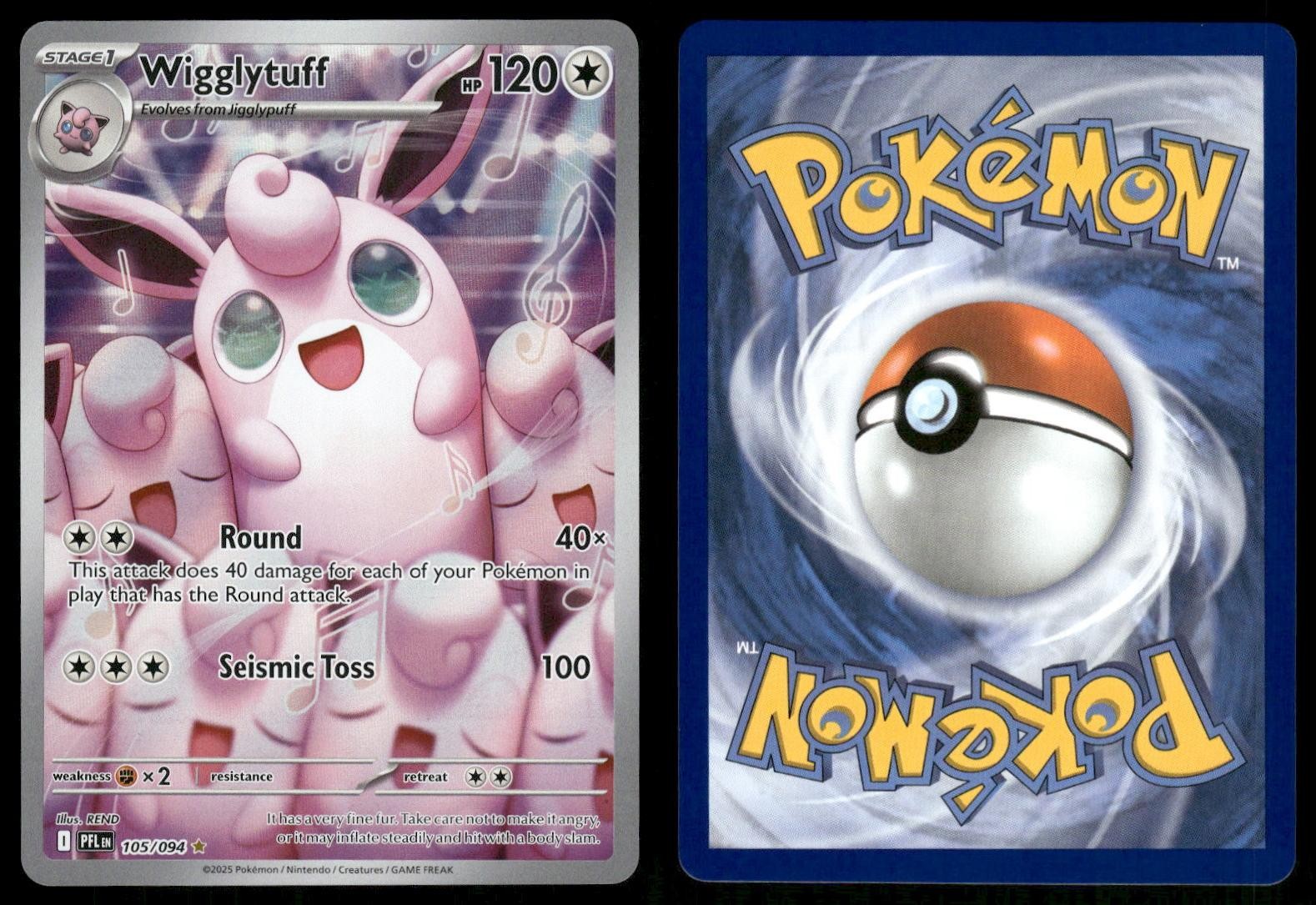 WIGGLYTUFF 105/094 ILLUSTRATION RARE PHANTASMAL FLAMES POKEMON NM