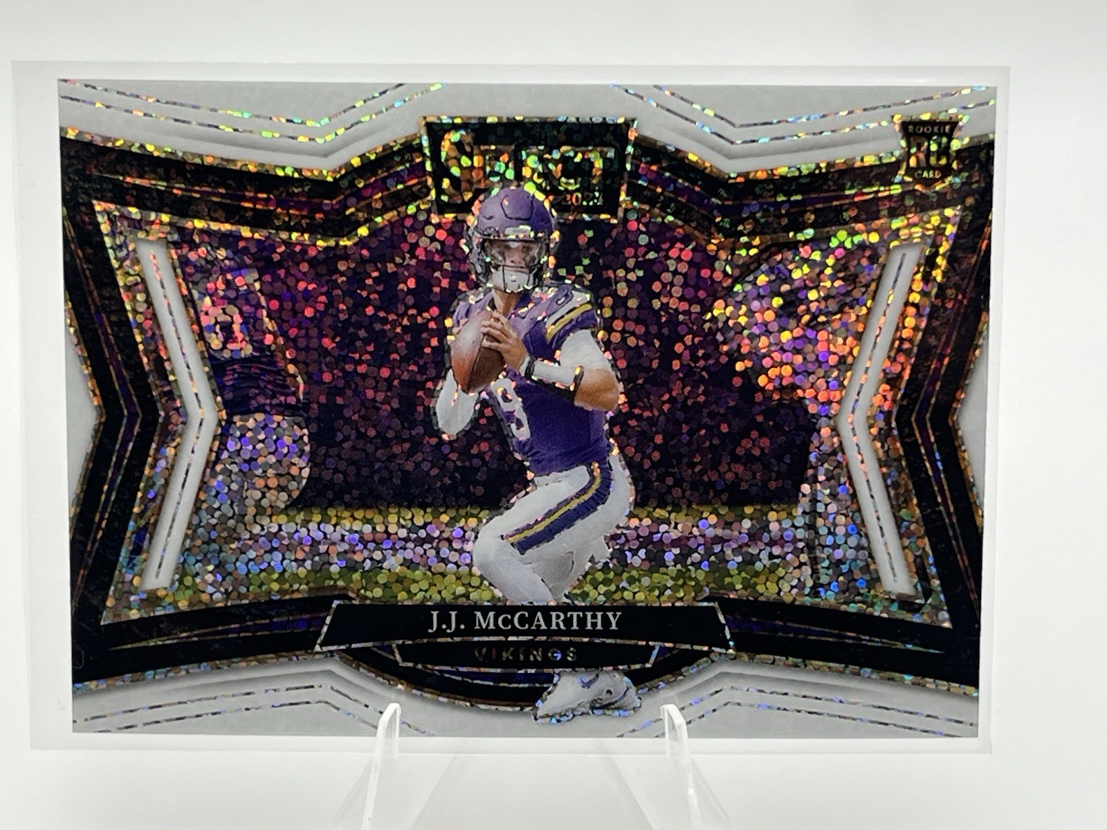 2024 Panini Select Football J.J. McCarthy White Sparkle Prizm Field Level SSP