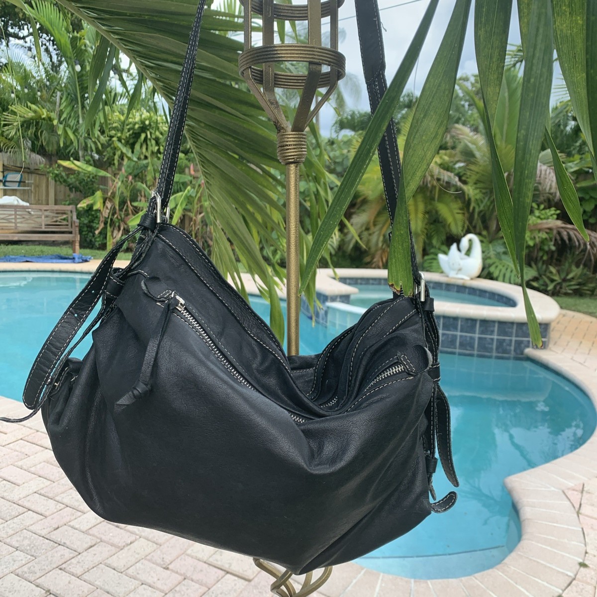 FRANCESCO BIASIA Large satchel Handbag Black Leather | eBay