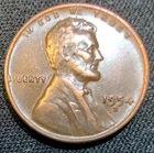 1954-S Wheat Penny Cent Fine or better (F or better) Condition - Single Coin