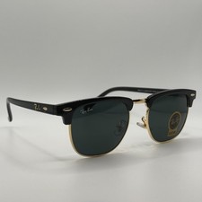 Ray-Ban RB3016 Clubmaster Black Gold Sunglasses 51-21-145 With Case Box