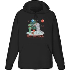 'Merry Christmas Wolf' Adult Hoodie / Hooded Sweater (HO051456)