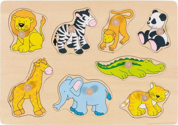 Steckpuzzle Zootiere 30 X 21 X 0,8 Cm, Holz, 8 Teile, Per StüCk Goki Spiel Goki-image