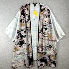Citron Santa Monica Women L Kimono Jacket Duster Cover Up Multicolor NWT