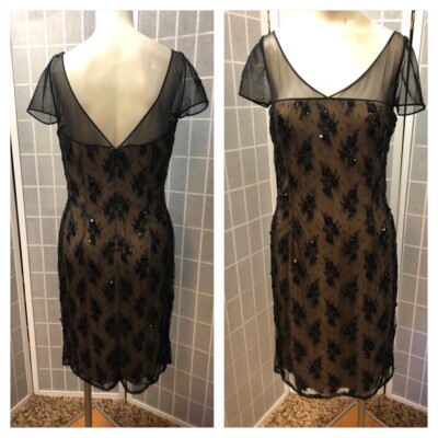 Neiman Marcus,Dress, Black Parties/cocktails, Embroidered,Beaded,Size 8.: |  eBay