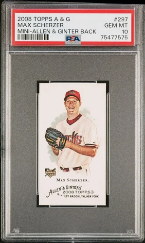 2008 Max Scherzer Topps Allen & Ginter 297 A & G Back Mini Rookie Card RC PSA 10