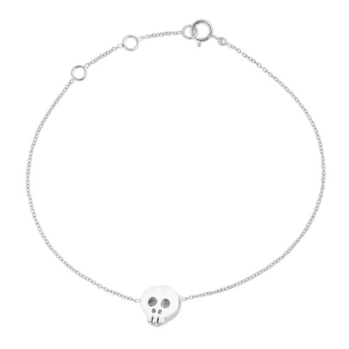Bracciale con ciondolo teschio in oro massiccio 14 carati regalo Halloween - Il gioiello - Foto 4 di 5