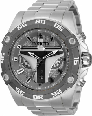 Invicta Men's Watch - Star Wars Mandalorian Silver Stainless Steel #XXX/1977 NEW