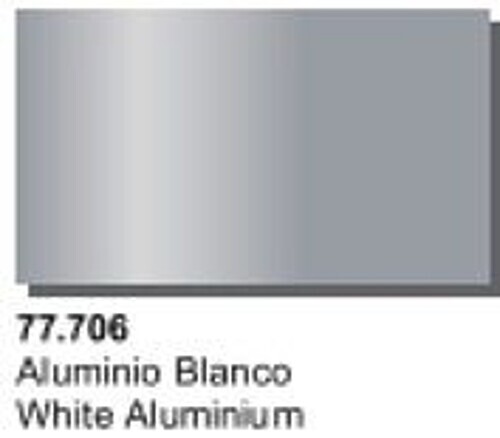 Vallejo Metal Color 77706 White Aluminium – 32 Ml, Wasserbasierte Metallfarbe Für Airbrush & Modellbau