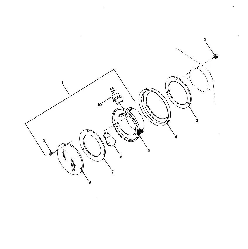 Jeep CJ7-8 1976 Early, Jeepster/Commando luz de estacionamiento delantera carcasa para sellar parrilla  Foto 3 de 4