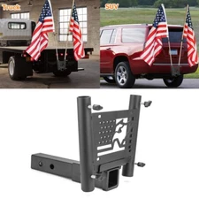 Hitch Mount Flag Pole Holder for Standard 2'' Inch Receivers, Fits Truck SUV RV