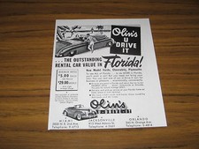 1948 Print Ad Olins U Drive It Rental Cars in Florida Miami,Jacksonville,Orlando