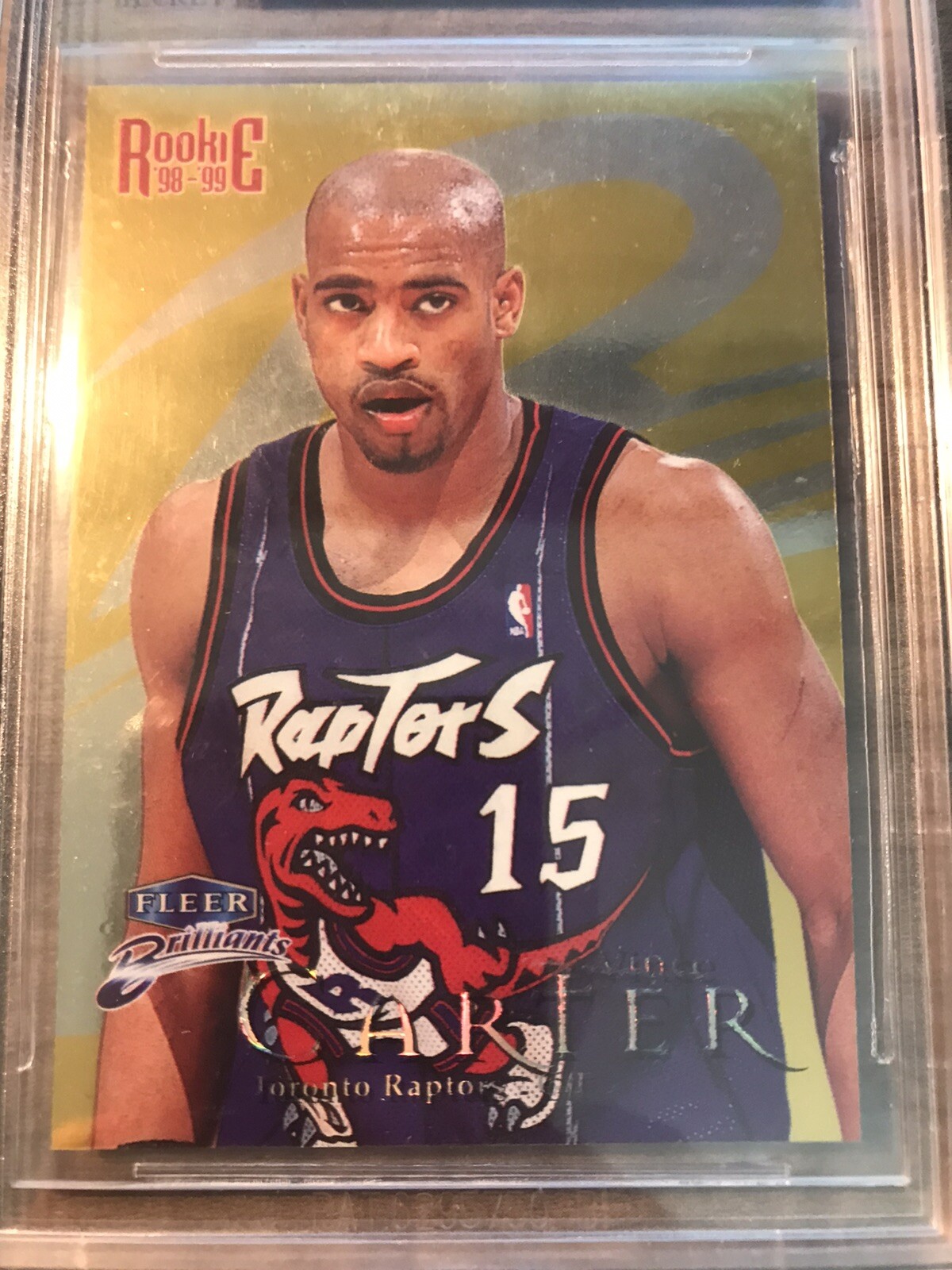1998 Fleer Brilliants GOLD Vince Carter RC BGS 9 /99