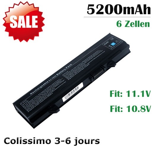 Batterie Dell Latitude E5400 portable 5200mAh noire pour remplacer l'originale