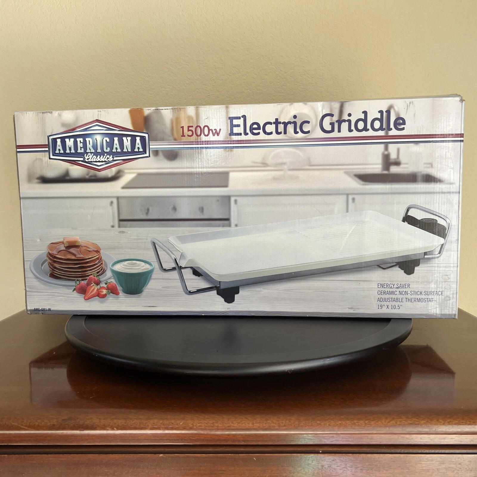Americana Classics Ceramic Non-Stick Surface Electric Griddle 1500W 19" x 10.5"
