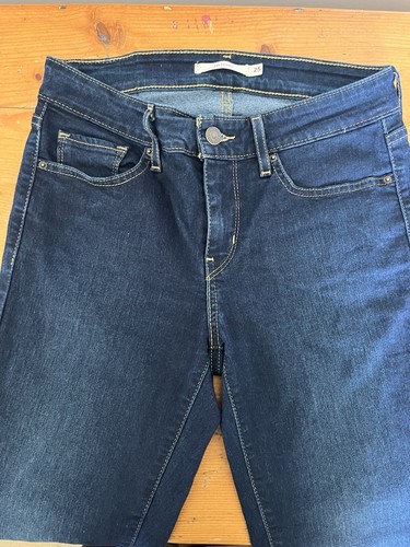LEVI'S 711 Jeans Womens (25 Inch Waist) (30 Inch Leg) Skinny Fit Dark Blue - Picture 2 of 4