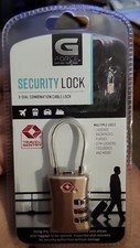 Travel Sentry Approved Inspection Status 3-Dial Combination Cable Lock GOLD