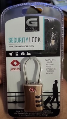 Travel Sentry Approved Inspection Status 3-Dial Combination Cable Lock GOLD