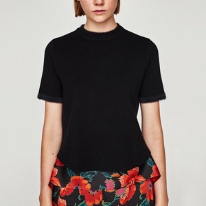 short sleeve fine knit jumper