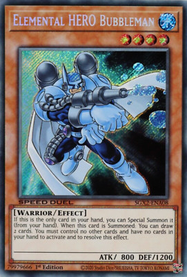 Elemental HERO Bubbleman - SGX2-ENA08 - Secret Rare 1st Edition - Near Mint -