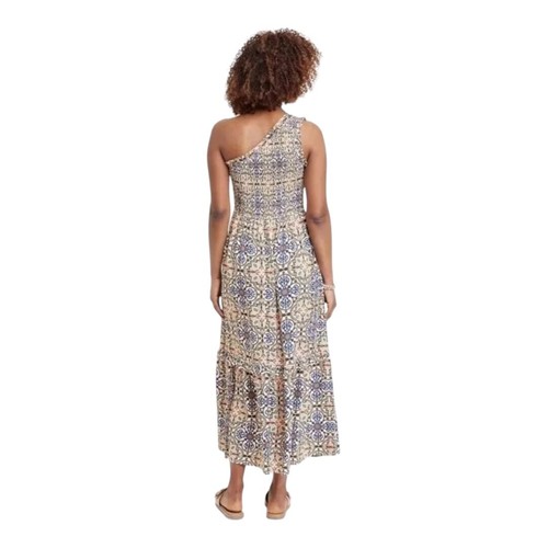 NWT Knox Rose Tiered One-Shoulder Dress Patterned Sleeveless Midi XS - 第 6/12 張圖片