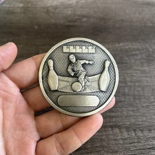 Vintage Bergamot Brass Works Belt Buckle Bowling Great Shape