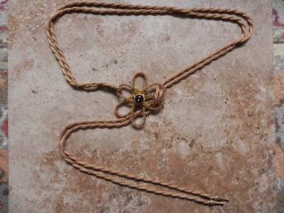 Sarah Cavender Mesh Gold Belt Gold mesh slider belt with FLOWER Buckle signed Sarah  main image 4