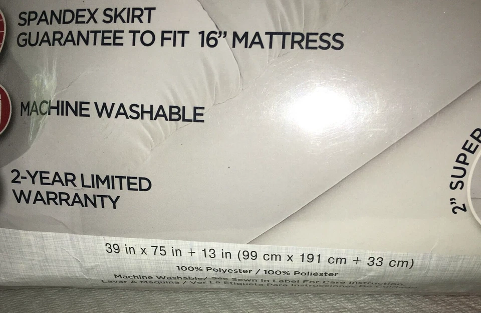 Almohadilla de colchón CANNON Total Comfort TAMAÑO DOBLE almohadilla de colchón nuevo paquete al por menor Foto 4 de 4