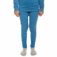 Merino Wool Soft Kids Leggings  Thermal Pants for Baby Toddler 160 Light Blue