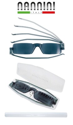 Nannini Italy kompakte ultradünne faltbare flache Lesesonnenbrille +1,50 & +2,50 Power