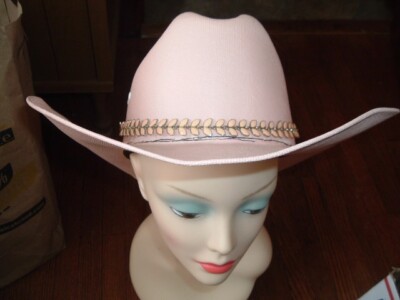 Pink Enamel Gold Leaf Ladies Stretch Hat Band  Headband