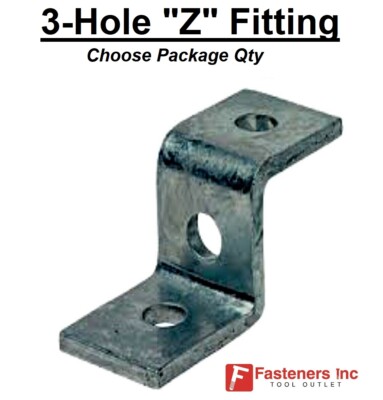 3-Hole ''Z'' Support Fitting for 1-5/8'' Unistrut / B-Line Channel #4725 P1045 Zinc