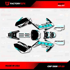 Black & Cyan Shift Racing Graphics kit fits Honda Crf150R 07-25 Crf 150R Decal