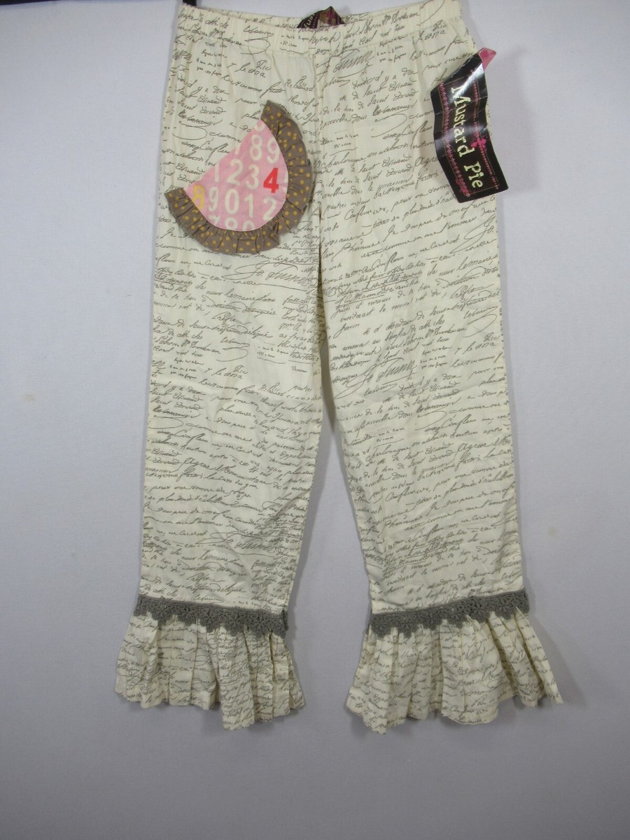 NEW Mustard Pie Kashmir Pants Girls 8 Ruffle Boho French