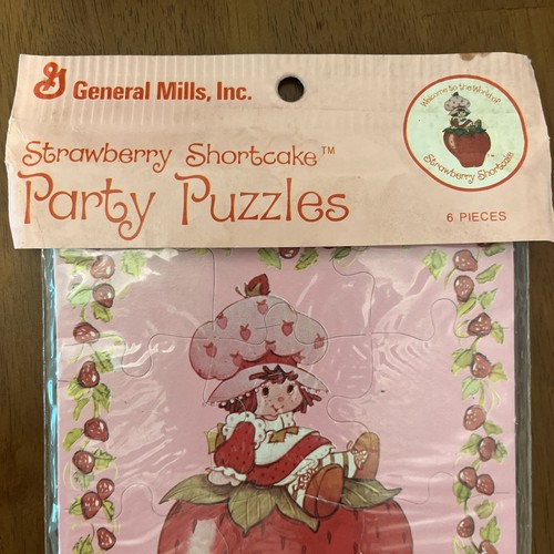 Strawberry Shortcake Party Puzzles Pack of 6 Vintage 1980 New General Mills - Picture 3 of 12