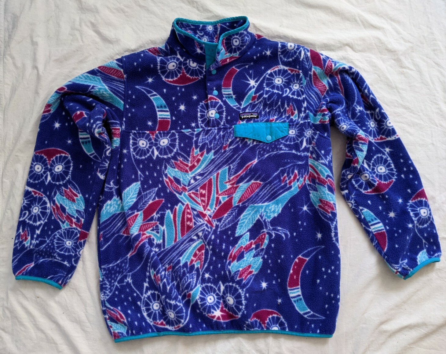 Vintage Patagonia Fleece Synchilla Jacket Rare Owl Creature Pattern womens XL image 8